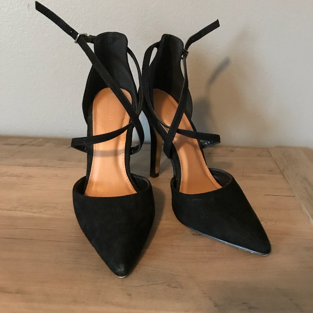 Black strappy heels